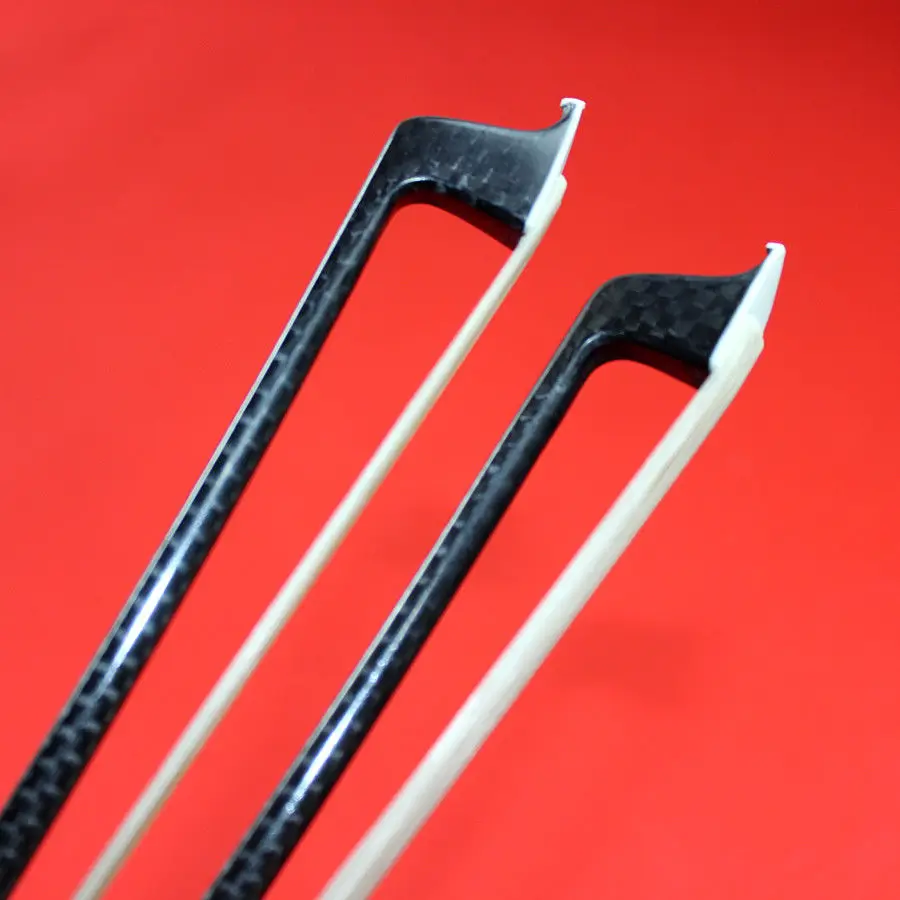 2pc PRO new light carbon fiber 4/4 violin bow Gold color parts white horse hair