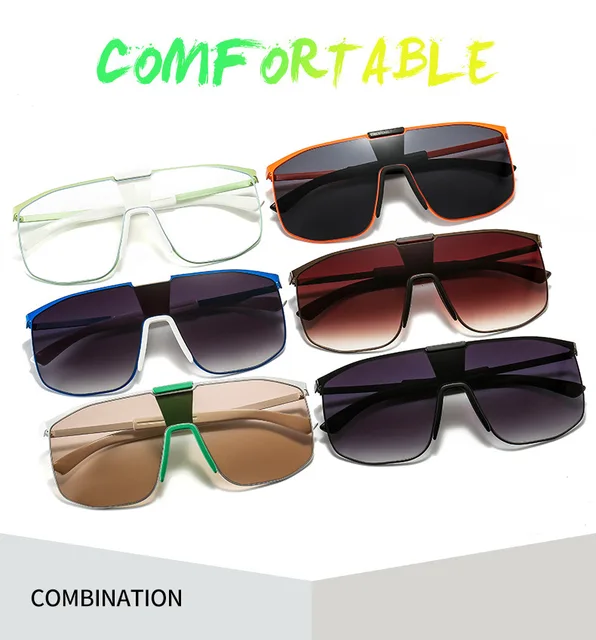 Vintage Oversized Shield Sunglasses for Retro Style Lovers Unisex - Image 6