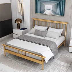 Marco de cama de hierro de 150x200CM, nórdico, Simple, moderno, individual, doble, para dormitorio de adolescentes y adultos, muebles para el hogar