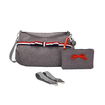 

Mummy Bag 2020 New Trumpet Fashion Lightweight Baby Tissue Paper Bag Insulated Bottle Slanting One Shoulder Mother Bag Gray