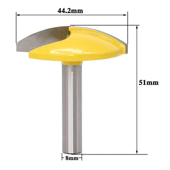 

8mm Shank Rod Small Bowl Router Bit 1-1/2" Radius 1-3/4" Wide Door Knife Woodworking Cutter Tool