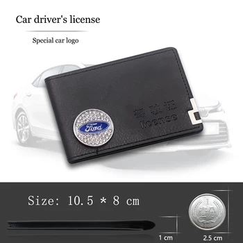 

Leather Car Driver License Cover Driving Documents Card Credit Case For Ford Fiesta EcoSport ESCORT Ranger Mondeo Mustang FOCUS