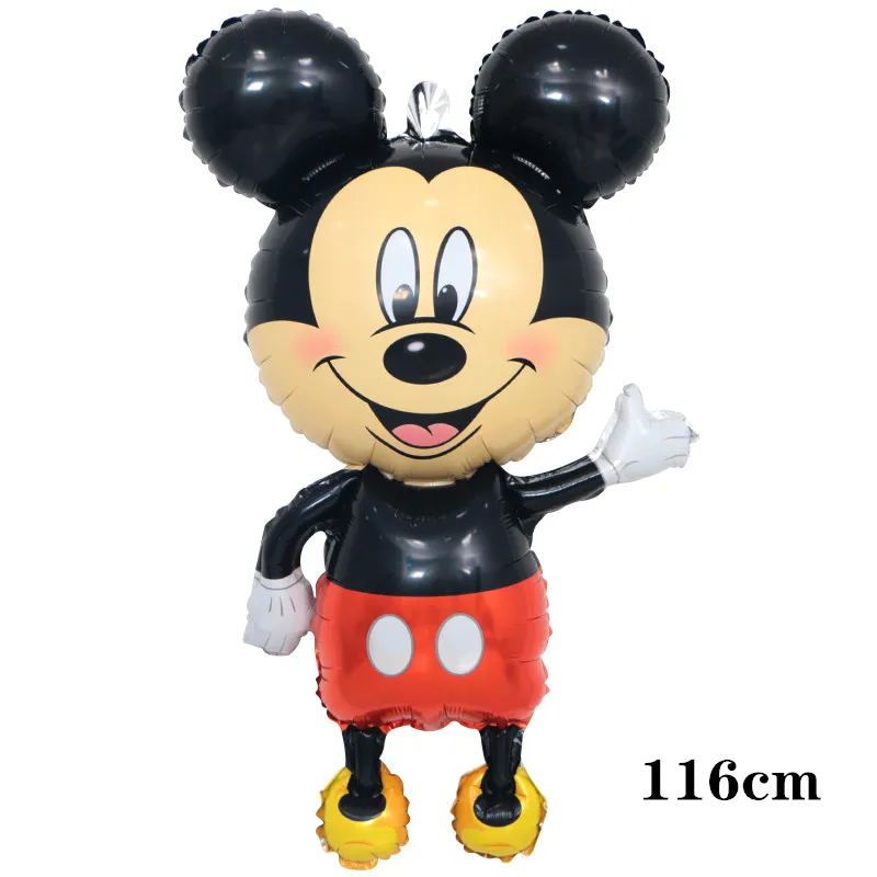 1 шт. 116*64 см большая подставка Микки и Минни Маус Фольга воздушные шары, Классические игрушки надувной воздушный шар с гелием на день рождения воздушные шары вечерние поставки - Цвет: 116cm Mickey