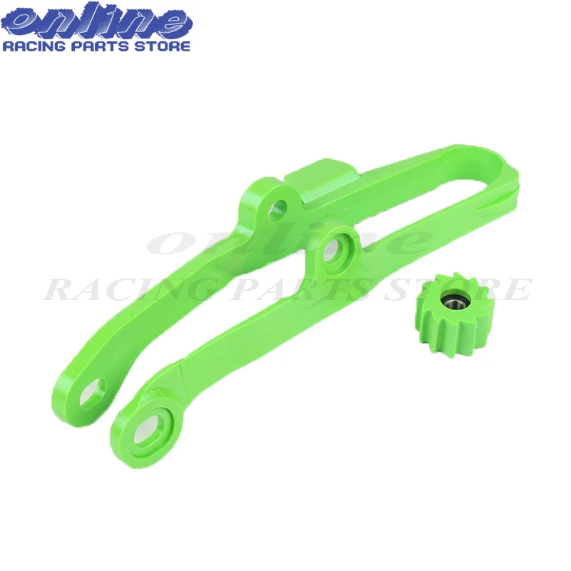 Green Motorcycle Chain Slider with Lower Roller for Kawasaki KX250F KX450 KXF250