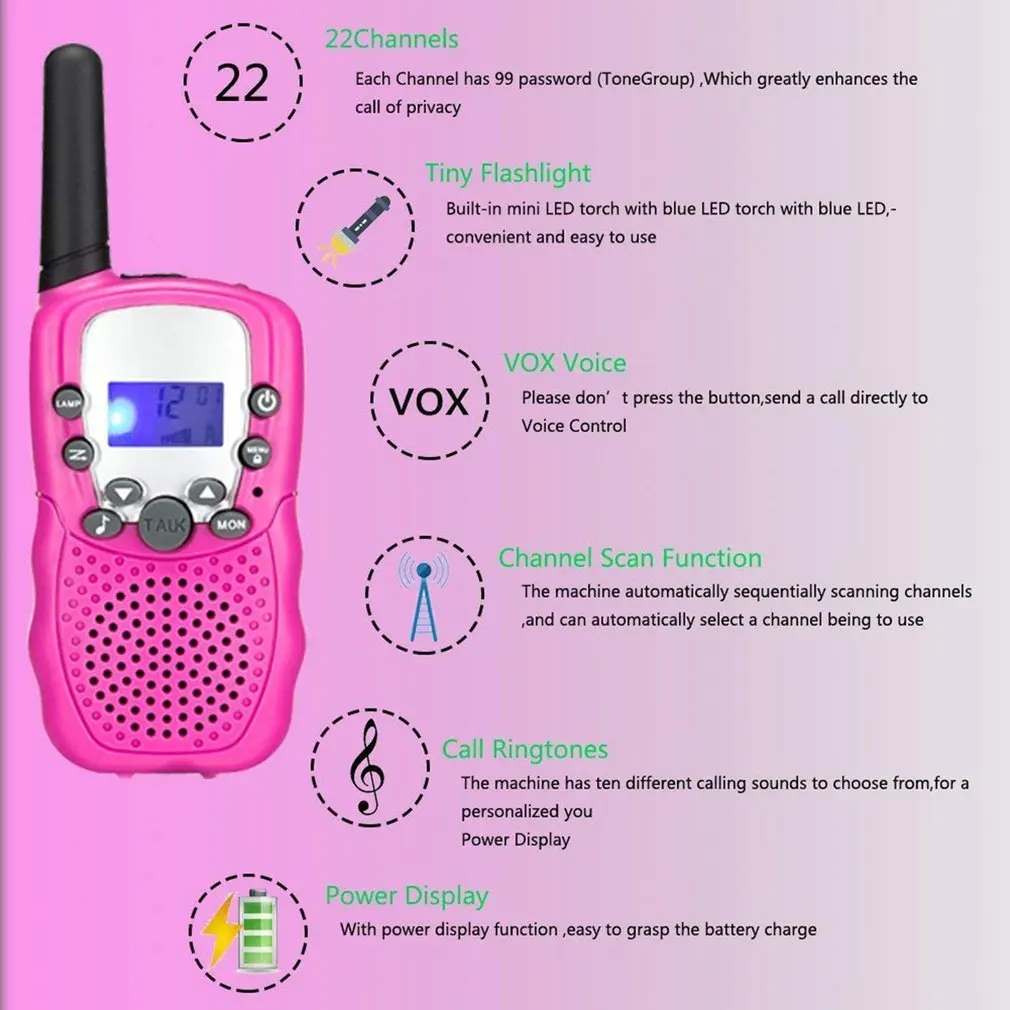 2 шт. мини игрушка Walkie Talkie дети радио Retevis T388 Дети Родители игры переговорные портативные двухстороннее радио говорящие игрушки для улицы