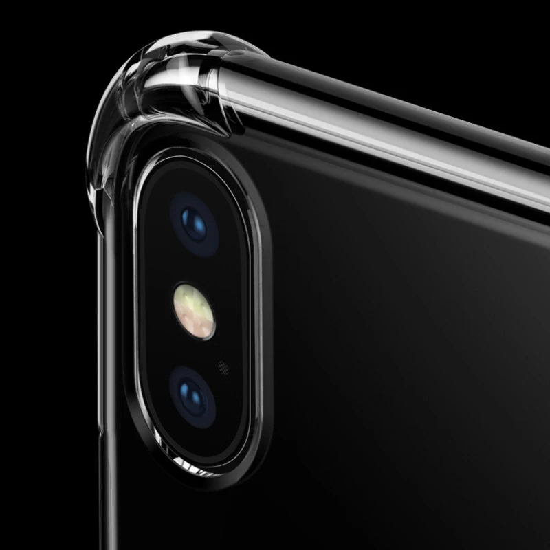 Противоударный чехол-подушка безопасности для iphone 11 Rro Max Xr Xs X+ 7 8 6 6S Plus мягкие прозрачные чехлы для задней защиты