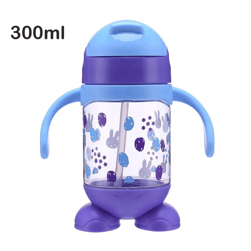 300 мл детские PP детские мотивы из мультфильма Duckbill рот чашки 3 цвета питьевой воды ручка для бутылочки высокого качества чашки - Цвет: 300ml Blue Handle