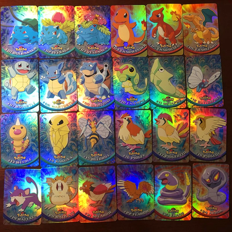 46 шт./компл. Pokemon Реплика, флеш-карта, первая партия боевой коллекция карт, игрушка для детей, хороший подарок - Цвет: Colorful flash