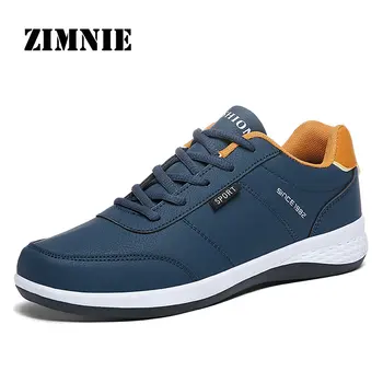 

ZIMNIE Pu Leather Running Shoes For Men Spring Autumn Lightweight Comfortable Anti Slip Male Shoes Outdoor Walking Sneakers Men