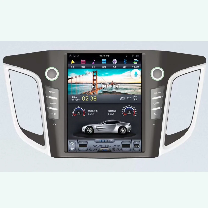 Автомобильный DVD плеер 10 4 дюйма в стиле Tesla Android 9 0 с GPS навигацией для HYUNDAI IX25 CRETA 2014