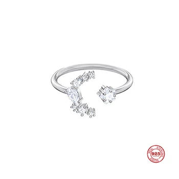 

2020 Fashion Charm Pure 925 Silver Original 1:1 Copy, Romantic Starry Elegant Fashion Open Ring Ring Female Luxury Jewelry Gifts