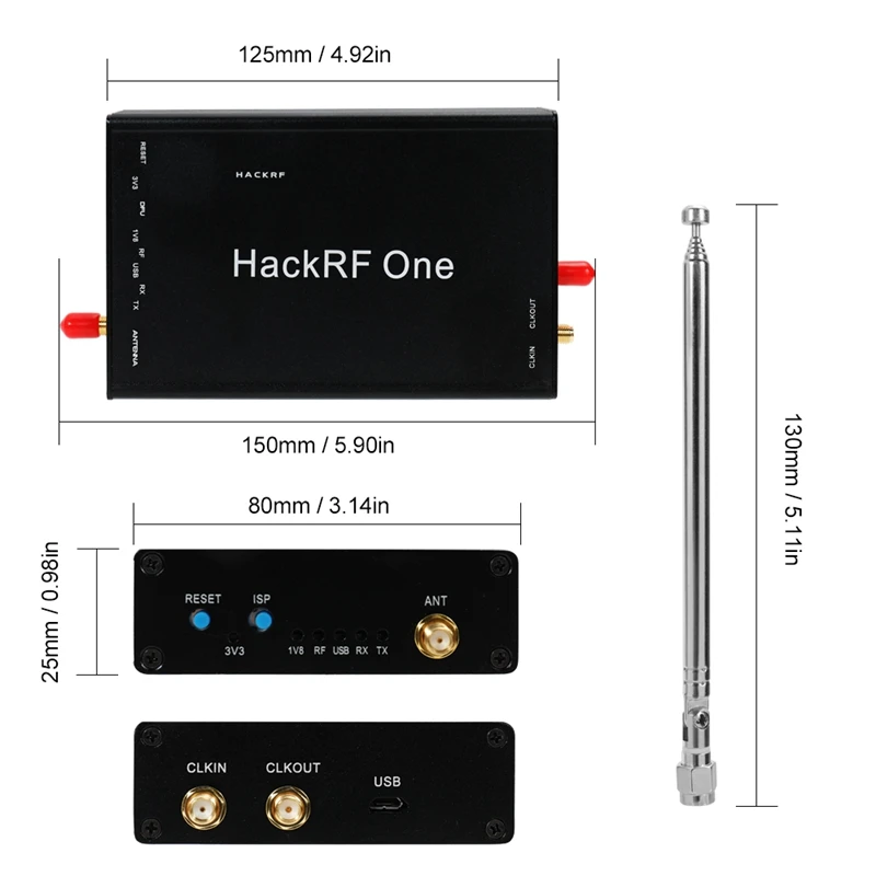 Для HackRF одно программное обеспечение определяется радио Rtl Sdr 1 МГц-6 ГГц 8 бит Квадратура с fm-антенной и usb-кабелем