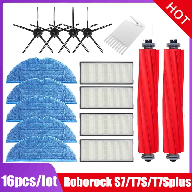 Main Brush Hepa Filter Mop Pad For Xiaomi Roborock S7 S70 S7Max T7S T7S Plus Vacuum Cleaner spare Parts Roborock S7 Accessories Set01
