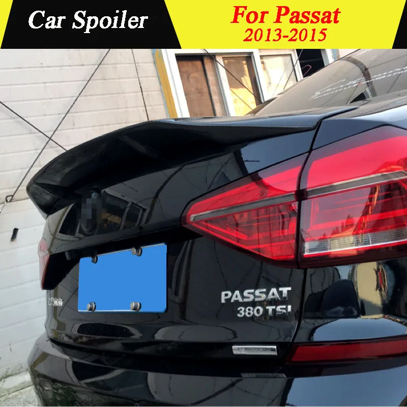 Украшение в виде хвостового крыла автомобиля для Volkswagen Passat 2013 высокое качество углеродное волокно черный спойлер на задний багажник, крыло