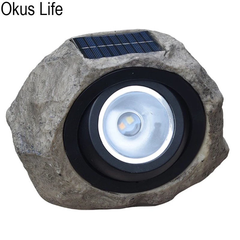 

Creative Waterproof Solar Simulate Resin Stone Lamp Warm Light Solar Lamp for Courtyard Park Garden Ground Lamp Decoration