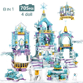 

Compatible with Girls Friends 8IN1 The Princess Magical Ice Castle Snow World Series Build Blocks Bricks Toys