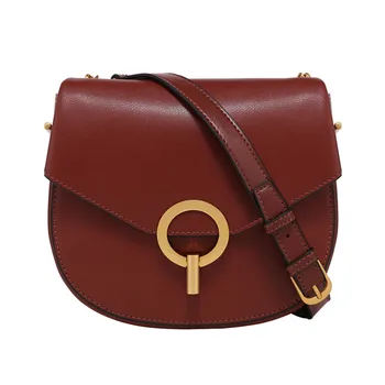 

MOOD The Latest Version Of Vintage Cowhide Saddlebag 2019 Is A New Style Single-shoulder Cross-body Bag With A semi-circle Lock