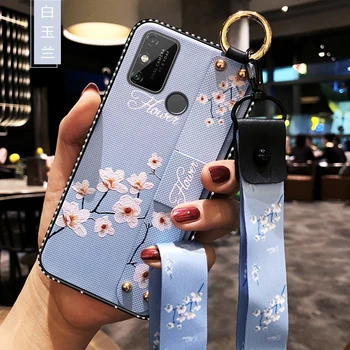 

Teppka Case For Huawei Honor 9A Case Bling Glitter Strap wristband Embossing Cover For Honor 9A Fundas
