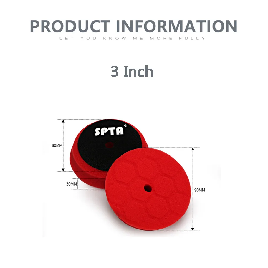 SPTA вафельная Губка для полировки автомобиля, полировальная подушка из пены, автомобильные полировочные подушечки, восковые диски, набор сверл, инструменты для полировки авто, 3, 6 дюймов