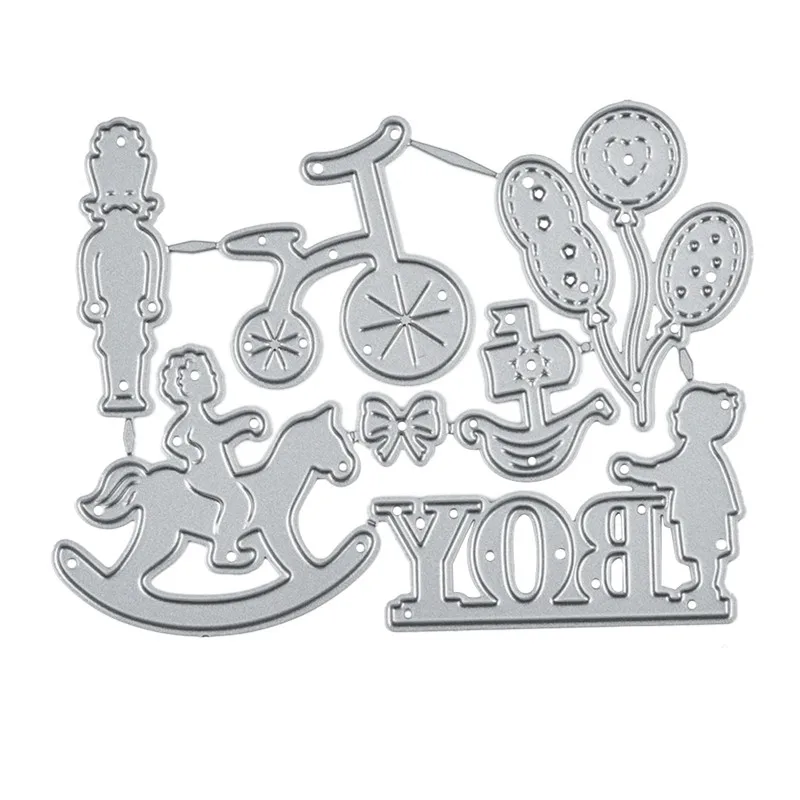 

YaMinSanNiO Bow Bike Ballon Letter Metal Cutting Dies New 2019 Craft Dies Scrapbooking Album DieCut Embossing Stencil Decoration