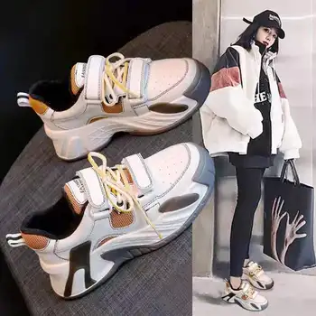 

Tyburn Orange Green Mesh Sneakers Chunky Sole Flat Platform Shoes INS Fashion Trainers Women's Daddy Shoes Outdoor Walking Shoe