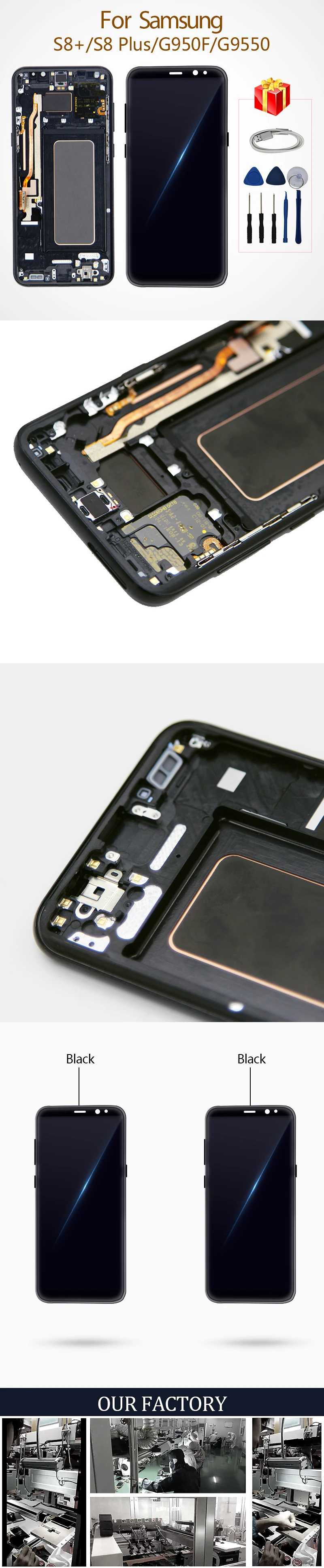 S8 ЖК-дисплей для Samsung Galaxy S8+ S8 Plus G950F G9550 ЖК-дисплей с сенсорным экраном дигитайзер Запасные части
