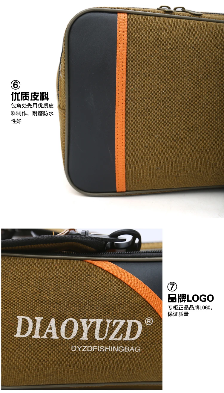 Four Layer Three Layer Bag 80cm90cm1. 2 M Canvas Fishing Gear Double Layer Fishing Rod Bag Fishing Bag yu gan bao