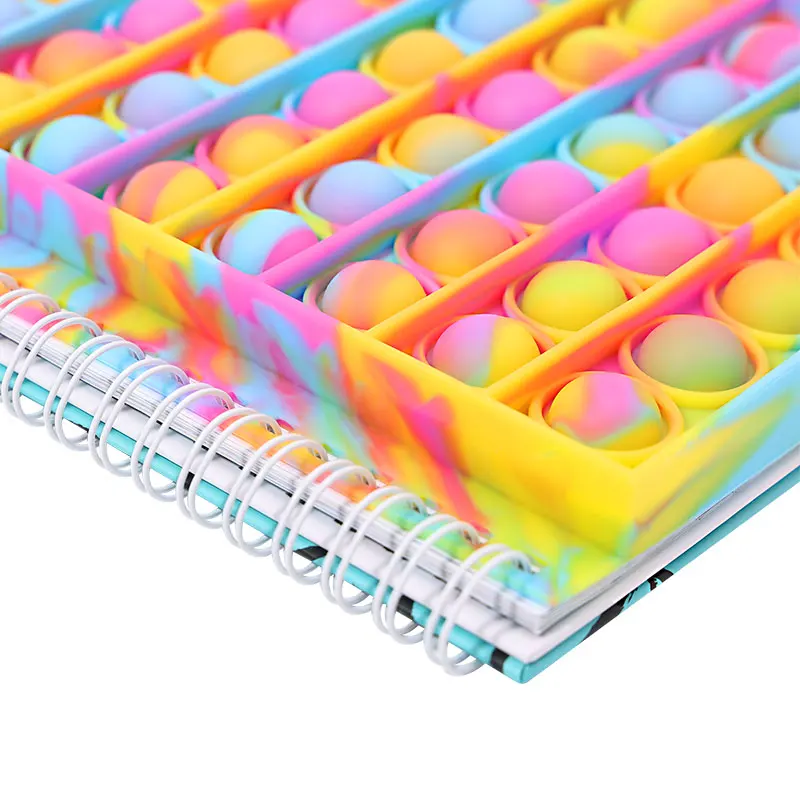 New Caderno Desk Calendar Pop its Notebook Bubble Fingertip Silicone Case Notepad Student Decompression Stationery Toys Gift