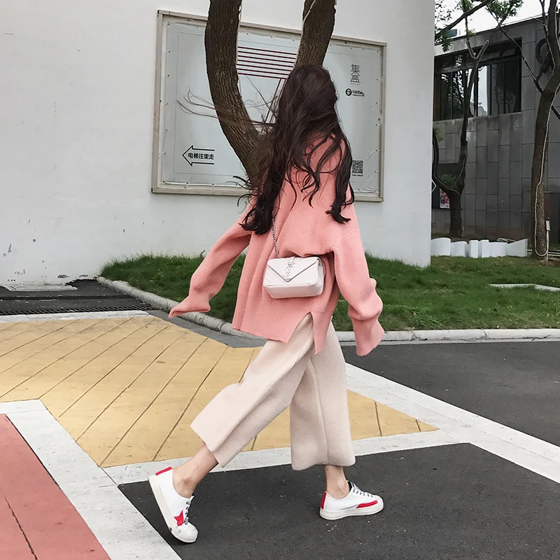 Han edition languid is lazy wind новое зимнее платье-свитер для девушек, студенток, тонкое, большое, ярдовое, трикотажное