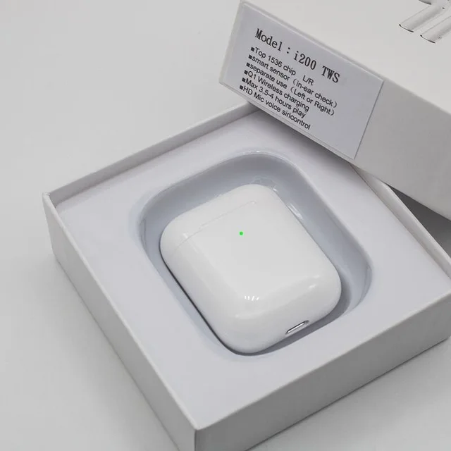 i200-w TWS I200 Bluetooth гарнитуры Наушники Беспроводная зарядка Беспроводные наушники для iphone Android - Цвет: i200-w