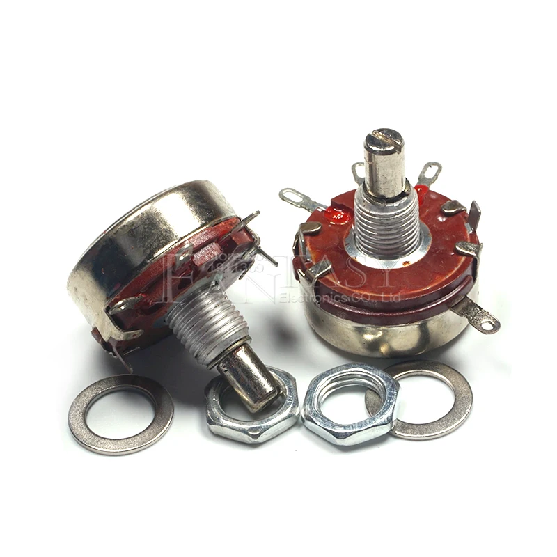Potentiometer Kit, 2PCS WTH118 2W 1A Potentiometer, 1K 2.2K 4.7K 10K 22K 47K 100K 470K 1M, Round Shaft Carbon Rotary Taper