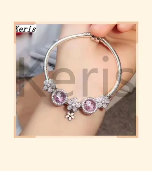 

Keris Store High Quality 1:1 100% Silver Flower Cat Eye String Bracelet Free Delivery