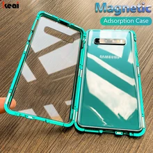 Магнитный чехол для samsung Galaxy A50 A70 S9 S8 чехол A40 S10 Plus Note 9 8 10 Plus A20 A10 A30 задняя Стекло крышка