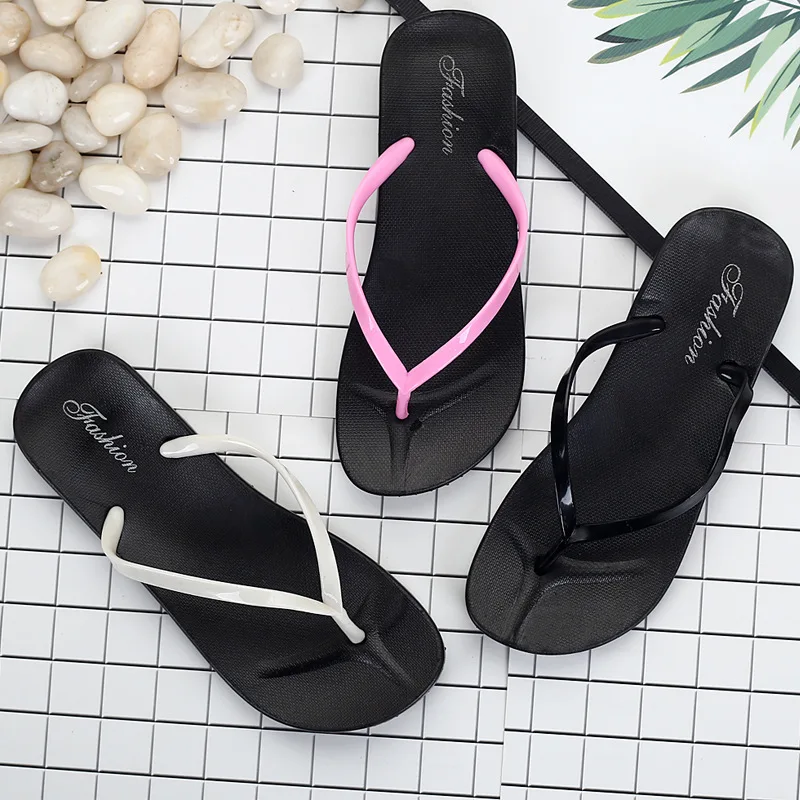 

New Style Korean Wave Casual Ladies' Flip Flops Fashion Solid Color Slippers Anti-slip Simple Students Flip-flop Flip-flops