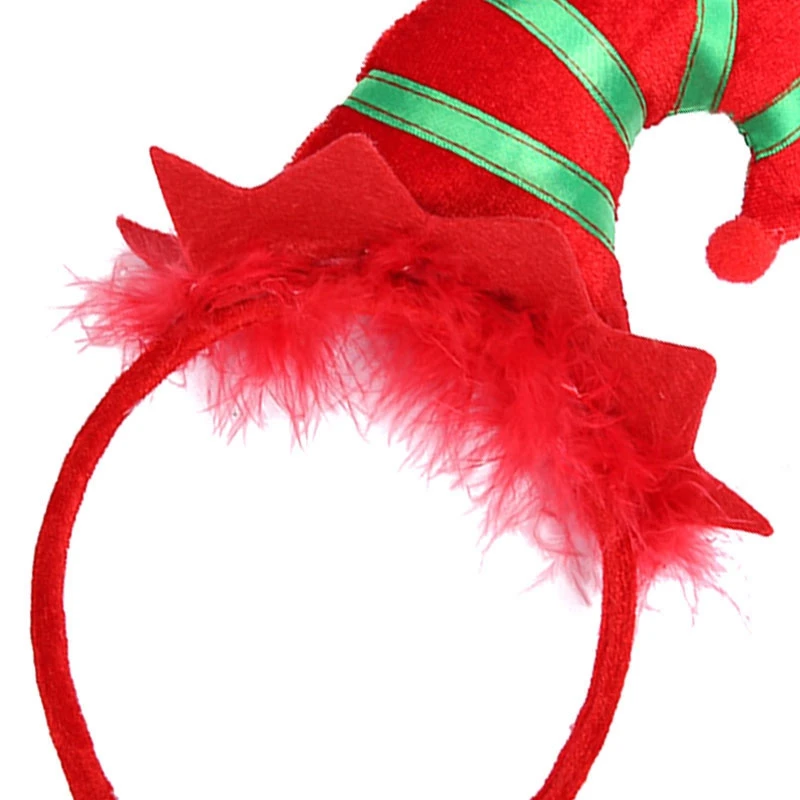 

2PCS Christmas Hat Xmas Hot Christmas Decorations for Home Headband Santa Xmas Party Decor Double Hair Band Clasp Head Hoop