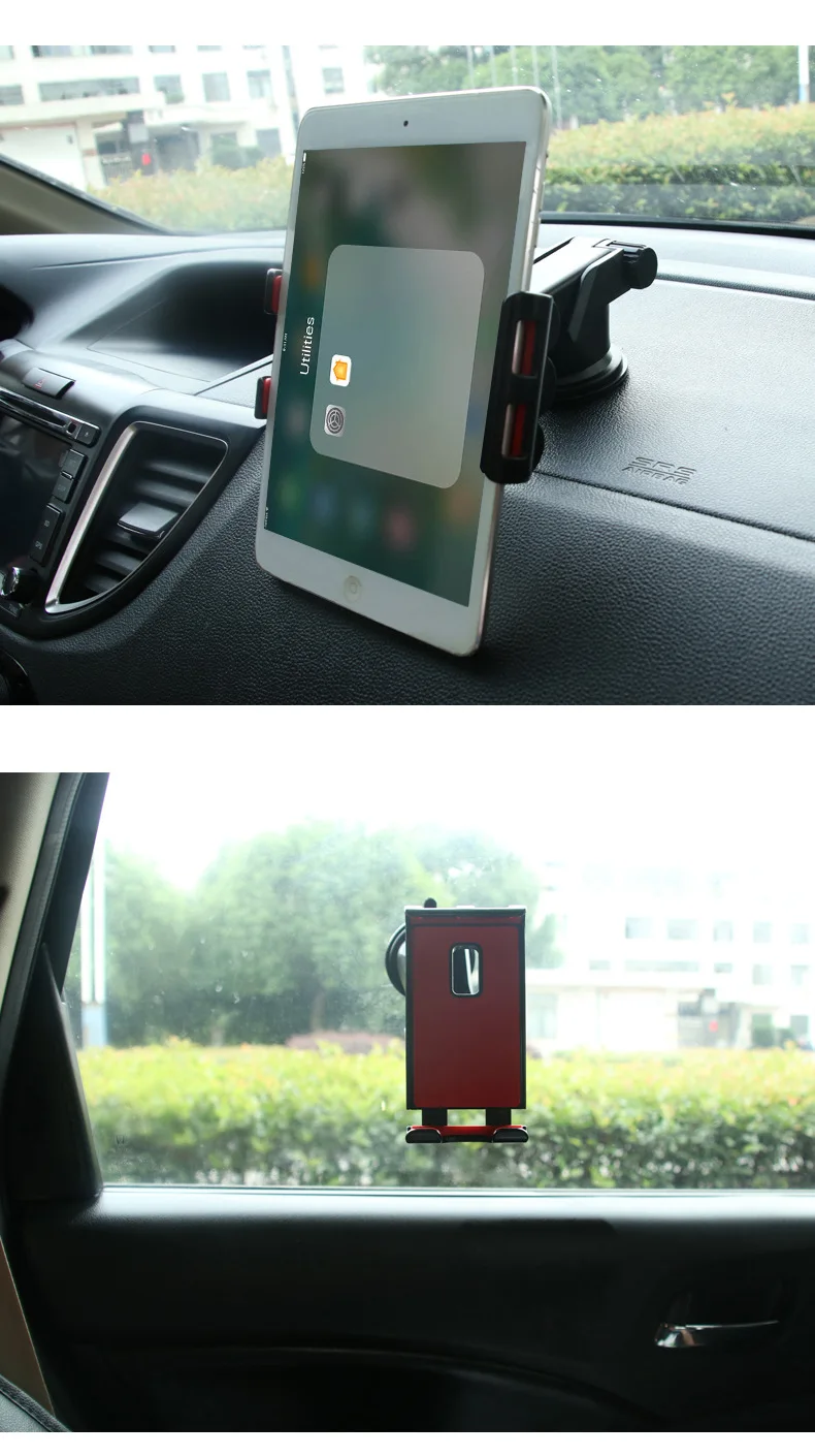 Автомобильный держатель для планшета samsung, huawei, IPAD pro, air mini 1234, gps, телефона, Регулируемая на 360 градусов, подставка на присоске для мобильного телефона