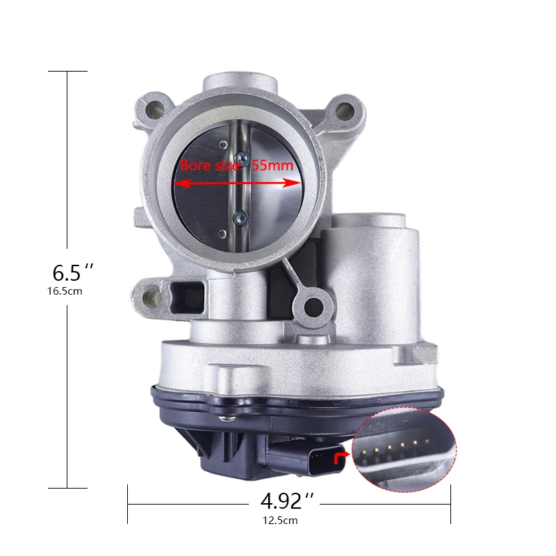 55mm Throttle Body for Ford Focus 2 Fiesta ST150 MK 6 Mondeo Petrol 1.8 2.0 Engine C-MAX Throttle Valve 4M5G9F991FA 4M5U9E927DC