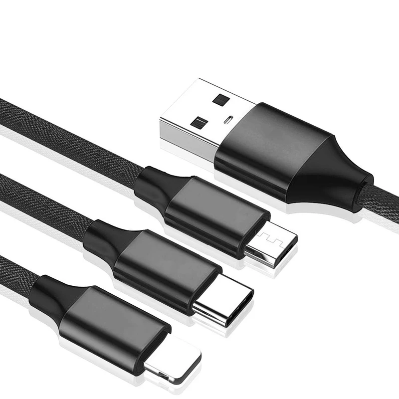3а 3 в 1 м 3фт Мульти usb кабель для зарядки кабель Micro USB кабель type-C зарядный Шнур для iphone 7 8 X XS Xr samsung s8 s9 кабель type C кабель