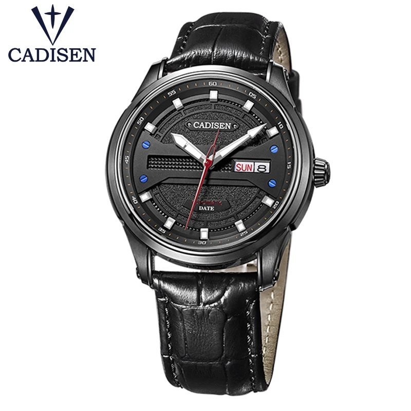 

CADISEN Automatic Mechanical Men Watch Japan Movt NH 36 Male Clock Sapphire Crystal Leather man Watch Costumeire Wristwatches