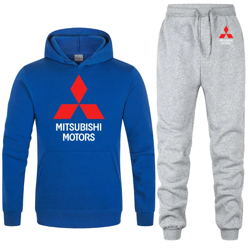 Мужские толстовки с капюшоном с логотипом Mitsubishi, толстовка унисекс, модная мужская толстовка с капюшоном в стиле хип-хоп, harajuku, повседневные флисовые худи, брюки, костюм