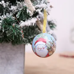 Рождественская елка подвесная Подарочная коробка для конфет кулон Санта Клаус шар жесть украшение