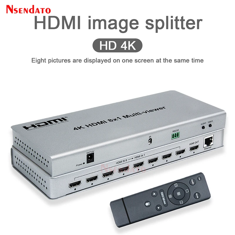 

HDMI-Compatible Quad Multi-Viewer 4k 8X1 HDMI Switcher 8 In 1 Out Seamless Switch Multi Viewer PIP Display Screen Divider