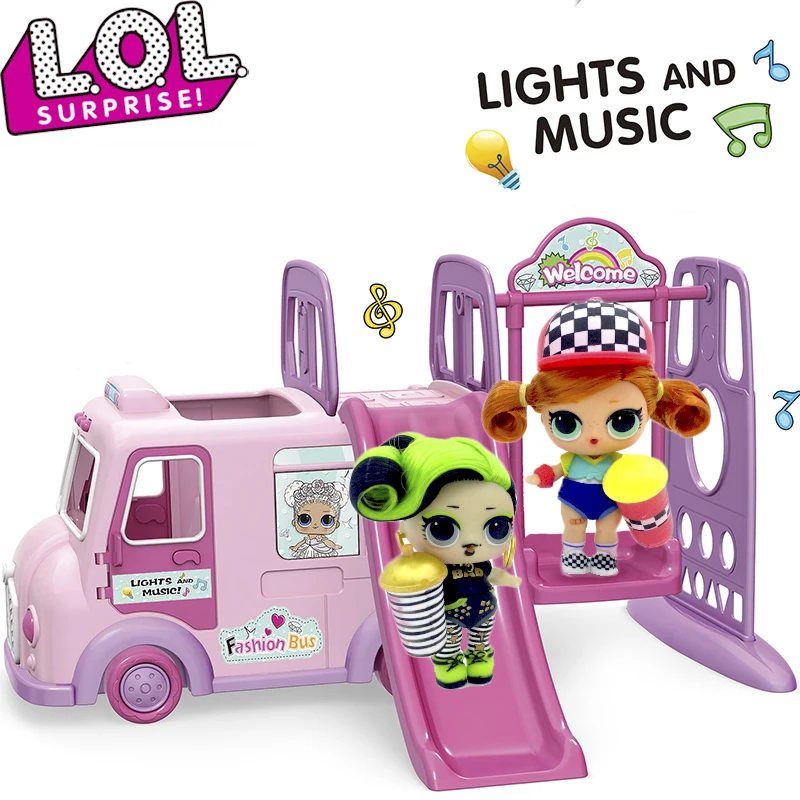 

Original New LOL dolls Surprises Bus set Toys Car Action Figure Anime Model Collection DIY Birthday Gift for Girl