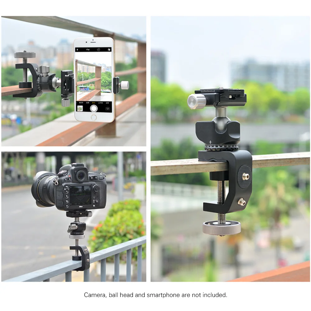 Andoer MFC-50 фотография стол дерево зажим многофункциональный c-образный зажим для GoPro Экшн камеры для DSLR камеры зажим