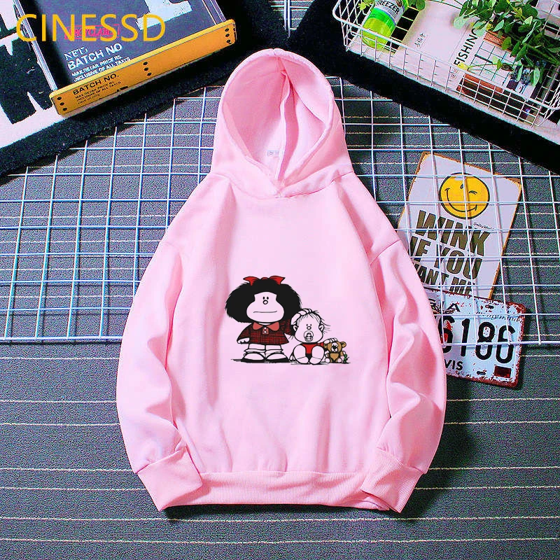 Mafalda Hoodie Children Harajuku Cute Funny Sweatshirt Winter 2020 Fashion Girls Clothes Unisex Tops Kids Teen Streetwear Fleece