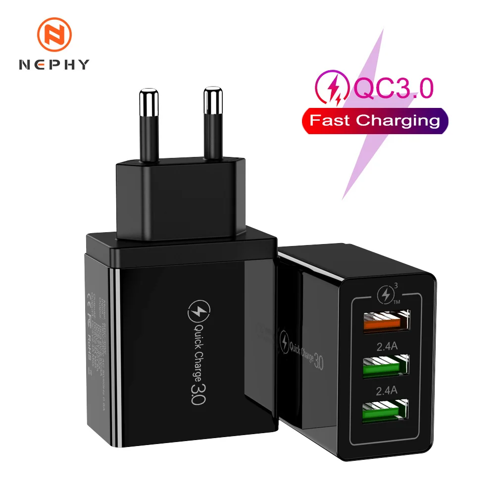 Универсальный адаптер для быстрой зарядки QC 3 0 зарядное устройство с несколькими