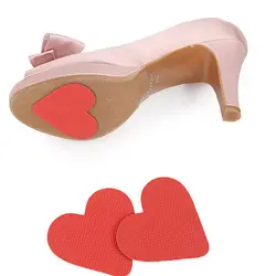 2 шт./пара прочный виниловой смолы в форме сердца Нескользящие стельки-наклейки подушки самоклеящиеся Нескользящие подошвы обуви