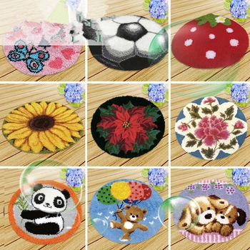 

Latch Hook Rug Making For Embroidery Beginners Flower Ball Cushion Carpet Cover KYY8984