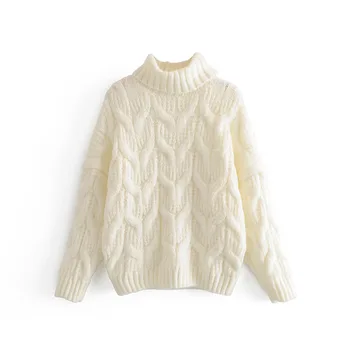 

2019 Fashion Warm Autumn Winter Sweater Turtleneck Sweater Female Thick Short Twist Women Sweater Oversized