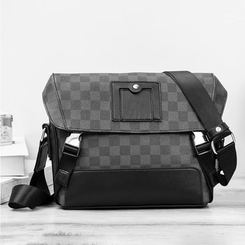 

Tidog All-match Plaid Leather Business Fashion Massenger shoulder Bag